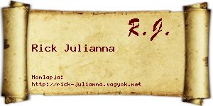 Rick Julianna névjegykártya